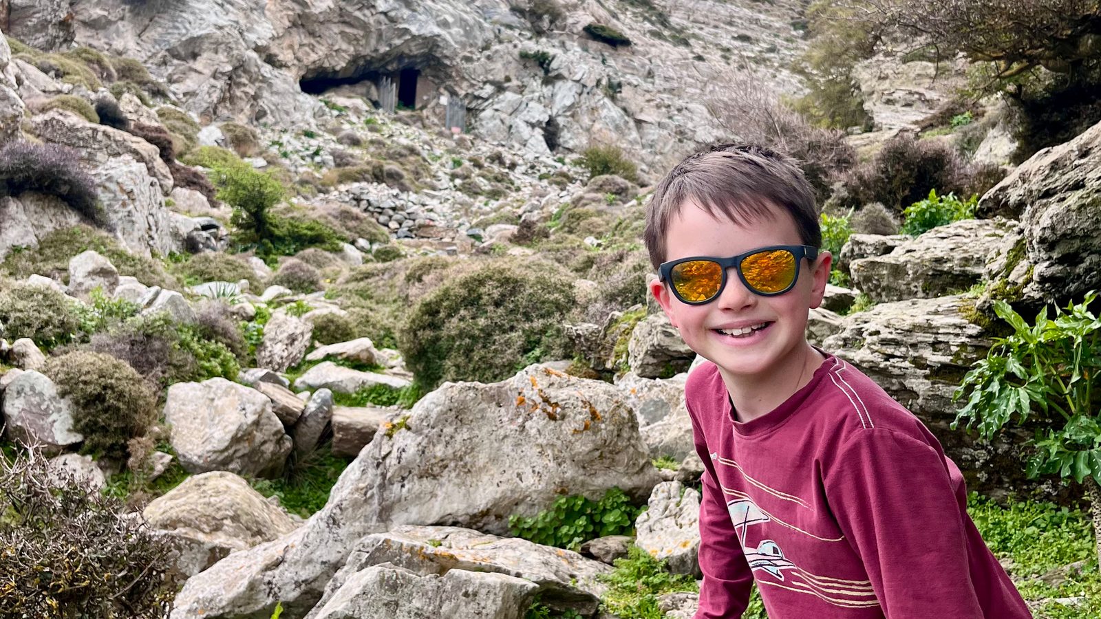 Calvin at Zeus' cave on Naxos