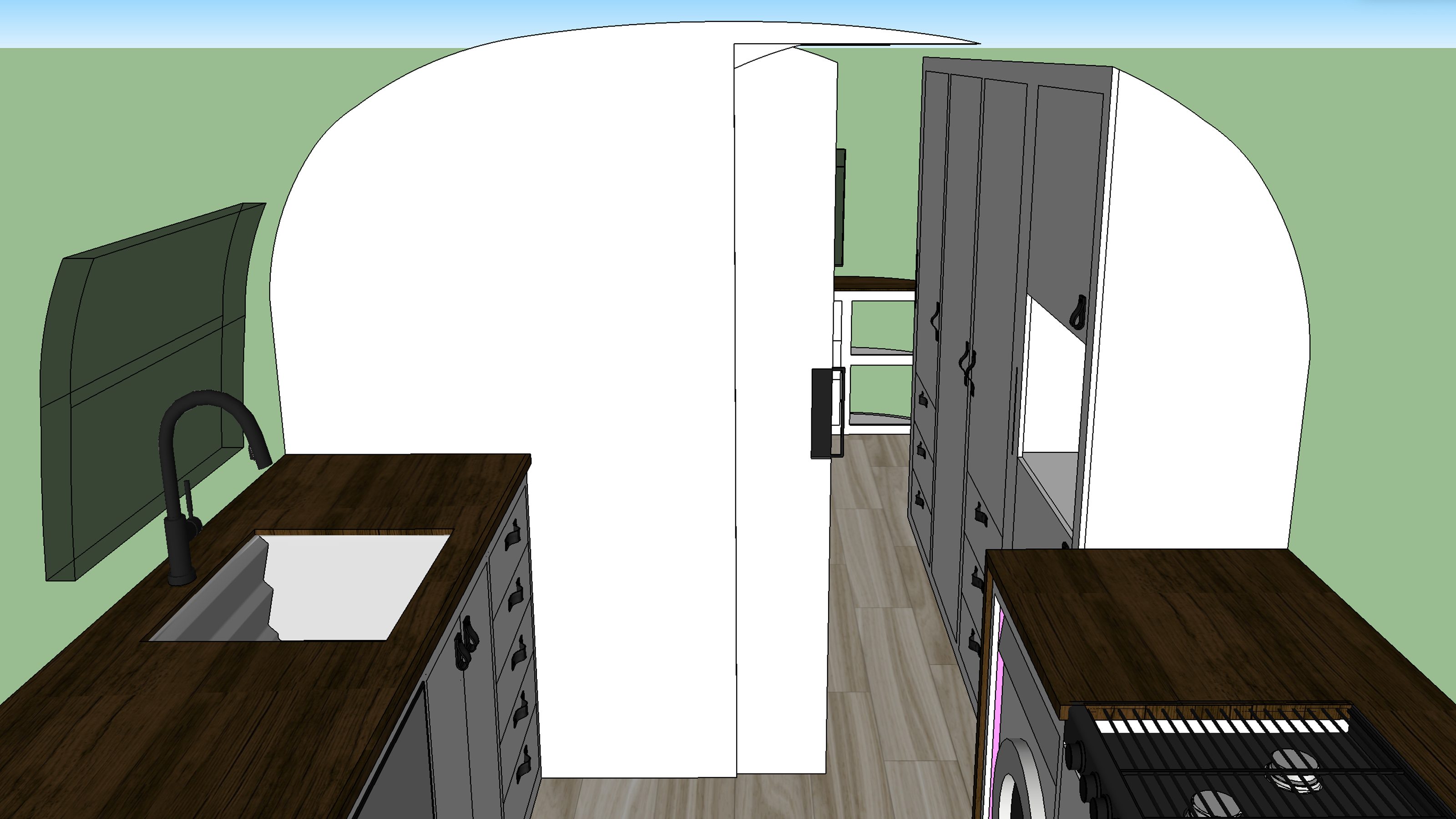 3D rendering of the rear bedroom