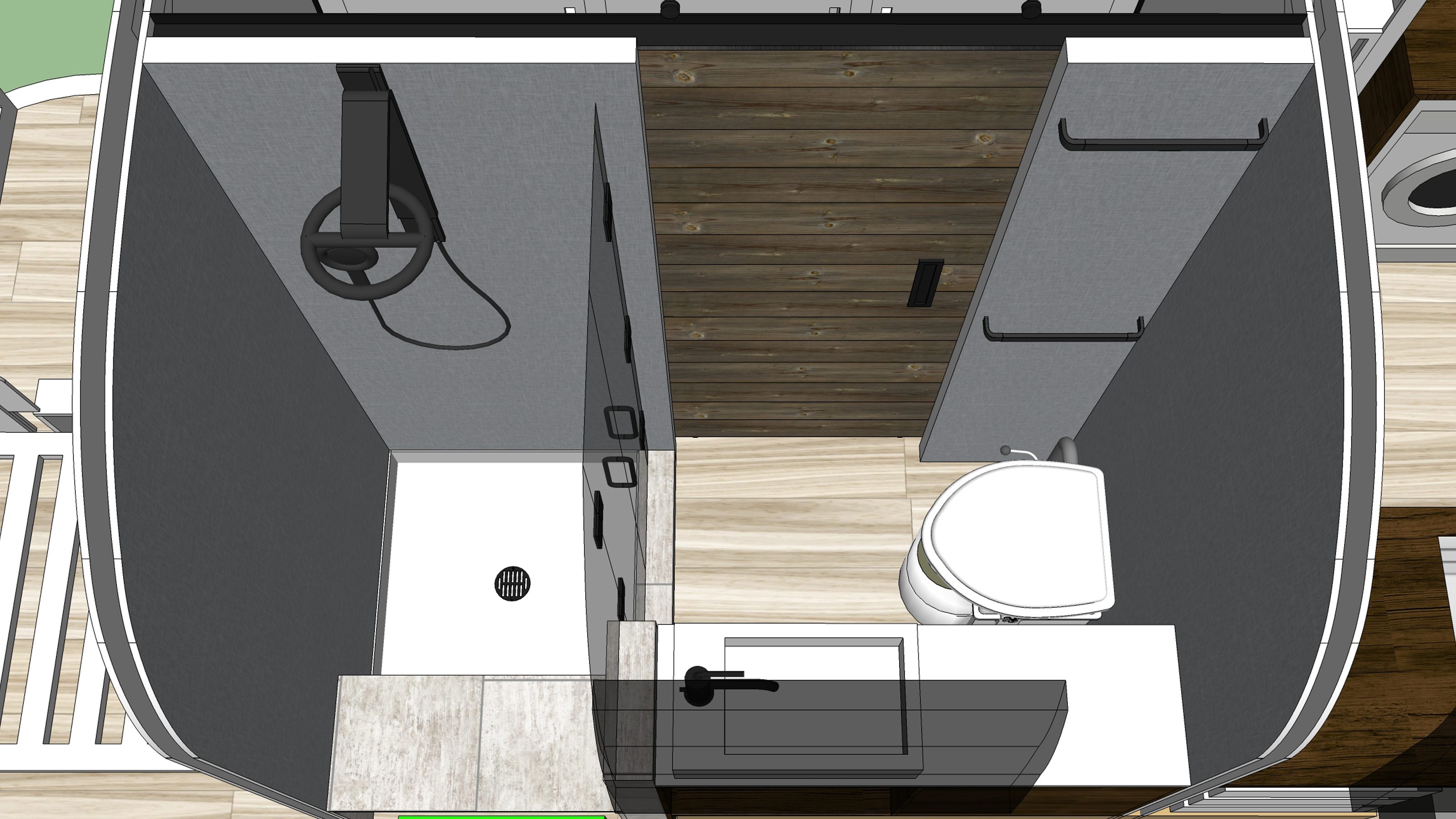 3D rendering showing exterior with awning