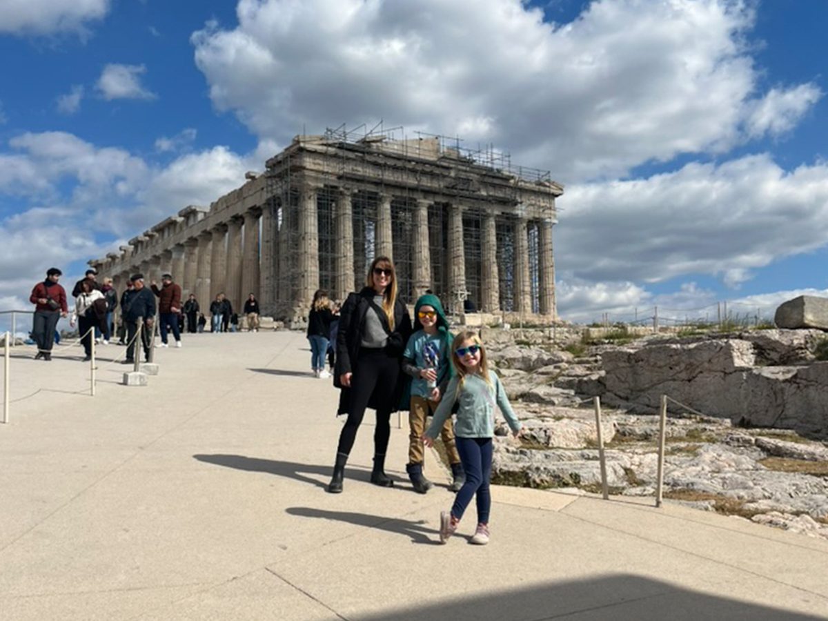 The family at the Parthenon