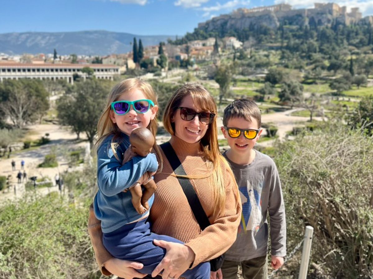 Carol, Millie, and Calvin at the Ancient Agora